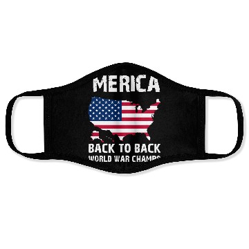 Discover merica back to back soccer Face Masks