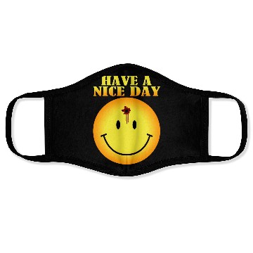 Discover smiley face bullet hole Face Masks