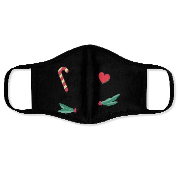 Discover Candy cane wishes and mistletoe kisses Face Masks