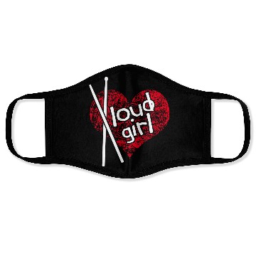 Discover Loud Girl. Drummer Girl Face Masks
