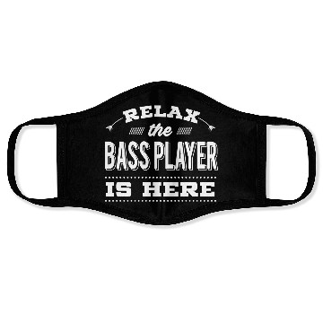 Discover Funny Bass Guitar - Relax - Musician Humor Face Masks