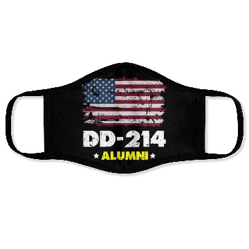 Discover DD-214 Us Armed Forces Alumni American Flag Face Masks