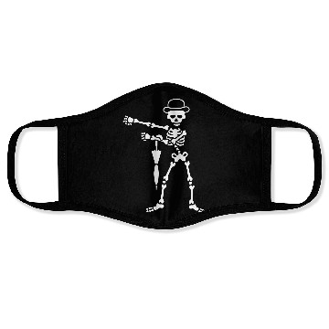 Discover Floss flossing skeleton bowler hat England London Face Masks