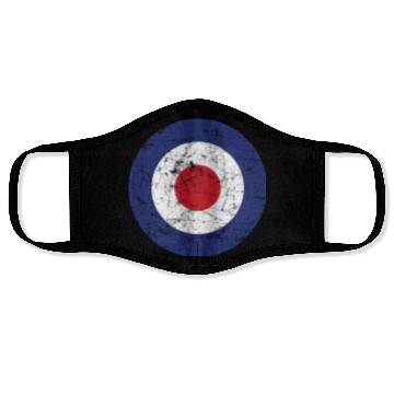 Discover Distressed Target Bullseye British RAF Roundel Face Masks