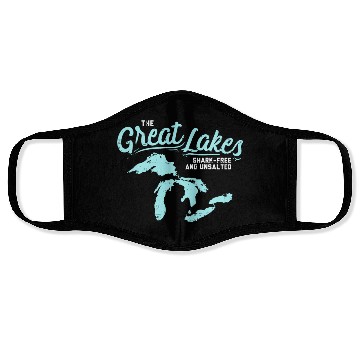 Discover Lake The Great Lakes Silhouette USA Border Gift Face Masks