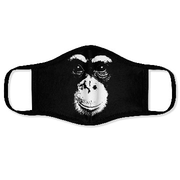 Discover Abstract Monkey Portrait in Black and White Face Masks