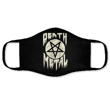 Discover Death metal pentagram lettering. Face Masks