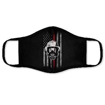 Discover Firefighter mask American Flag Thin Red Line Face Masks