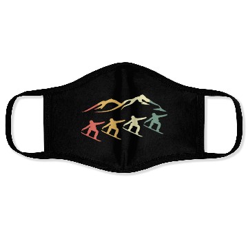 Discover Snowboard Snowboarding Snowboarder Retro Gift Face Masks
