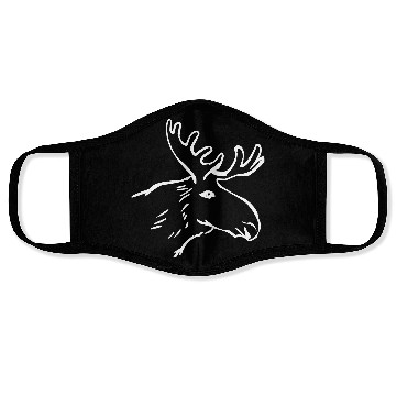 Discover Moose Illustration Face Masks