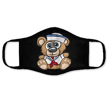 Discover SAILOR TEDDY BEAR captain crew sail boat nautical Face Masks