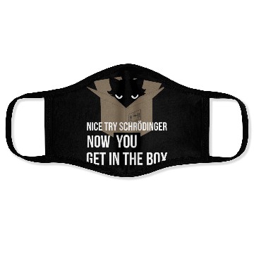 Discover Schrodinger'S Cat - Quantum Mechanics Physics Face Masks
