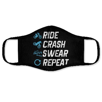 Discover Mountain Bike - Ride Crash Swear Repeat Face Masks