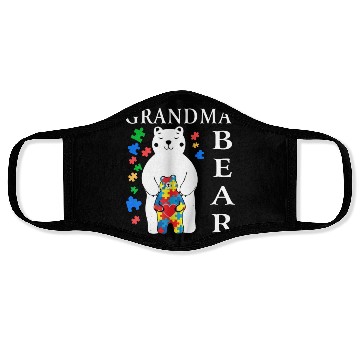 Discover Grandma Bear Autism Awareness Face Masks