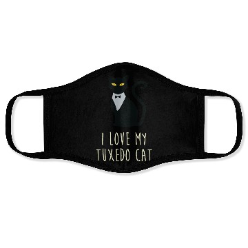 Discover I Love My Tuxedo Cat Face Masks
