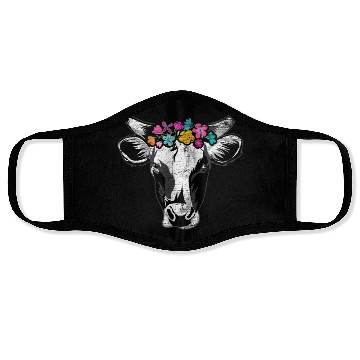 Discover Cow Land Flowers Face Masks