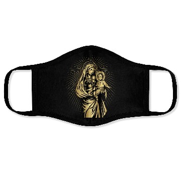 Discover BLESSED VIRGIN MARY AND BABY JESUS Face Masks