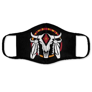 Discover Aztec Pattern Cow Skull Cowboy Indian Mexican Face Masks