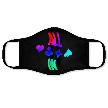 Discover Poker ALL IN Karten Pik Texas Holdem Face Masks