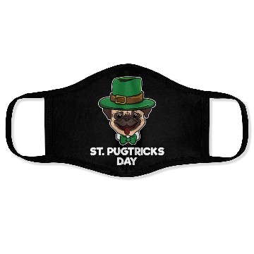 Discover Pug Dog Pug Tricks Day St Patricks Day Gift Face Masks