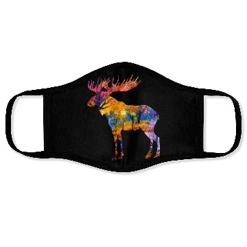 Discover Colorful Canadian Moose Face Masks Abstract Paint Wild