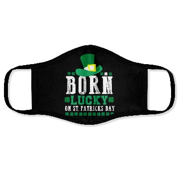 Discover Born Lucky on St Patricks Day Birthday Toddler Face Masks