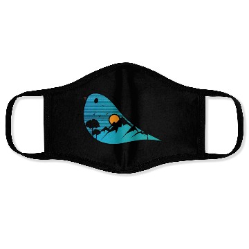 Discover Blue Bird Nature Cartoon Face Masks