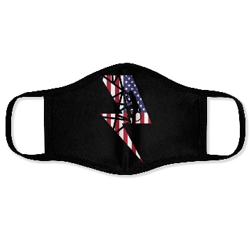 Discover Lineman Usa American Flag Cable Pole Light Gift Face Masks