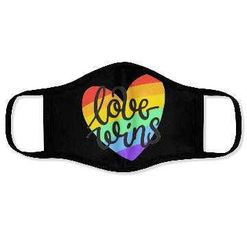 Discover Love Wins LGBT Pride Rainbow Heart CSD Face Masks Face Masks