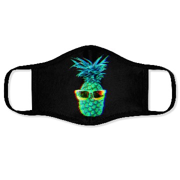 Discover EDM Pineapple EDM Trippy Neon Rave Face Masks