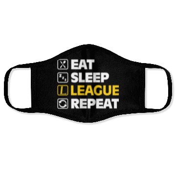 Discover Eat Sleep League Repeat Bronze Master Legend LoL Face Masks