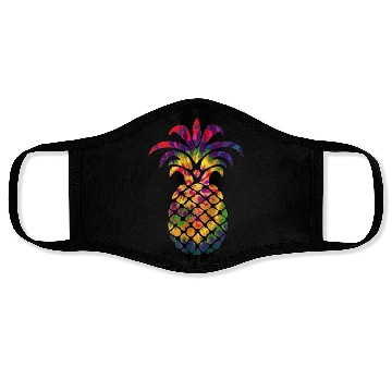 Discover Colorful Beautiful Pineapple Hippie Color Funny Face Masks
