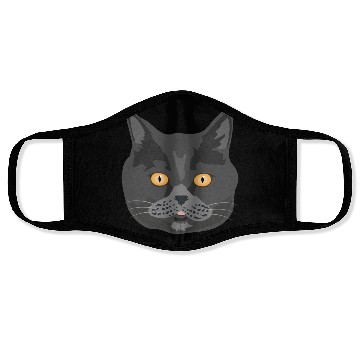 Discover Cat British Shorthair Cat Face - Gift Idea Face Masks