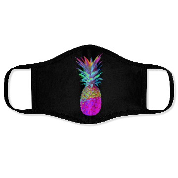 Discover Retrowave Neon Pineapple Vaporwave Hawaiian Gift Face Masks
