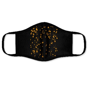 Discover Meteor shower with yellow stars Face Masks