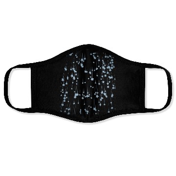 Discover Beautiful blue stars falling down Face Masks
