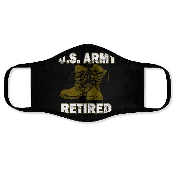 Discover US Army Retired Distressed With Logo Short Sleeve Face Masks