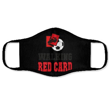 Discover Walking red card referee soccer design Face Masks