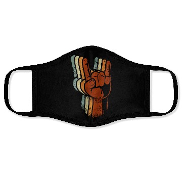 Discover Devil horns Sign Retro Metal Fork Rock Hand Face Masks