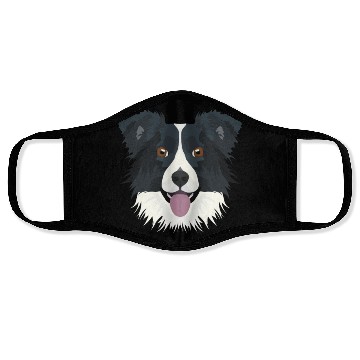 Discover Illustration Border Collie Face Masks