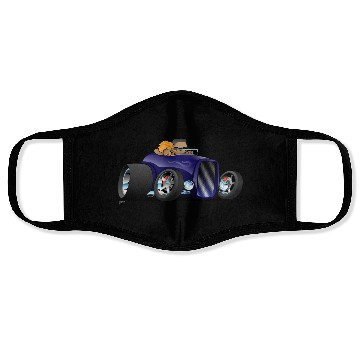 Discover Highboy hot rod deep purple roadster Face Masks