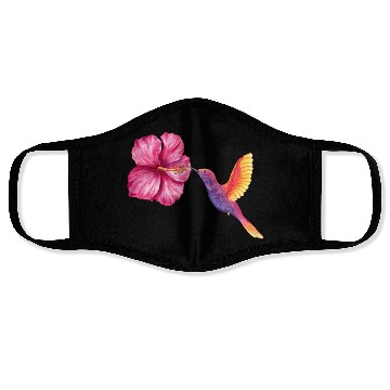 Discover humming-bird hibiscus Face Masks