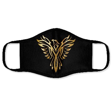 Discover Golden Phoenix Bird Face Masks