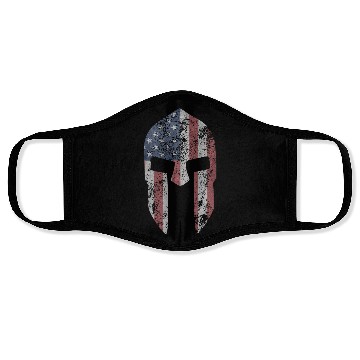 Discover Spartan Stars & Stripes Bodybuilding distressed Face Masks