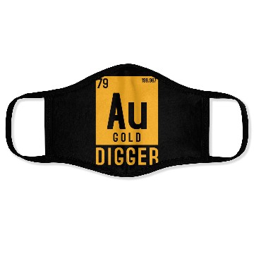 Discover Gold Au Periodic Table Elements Face Masks