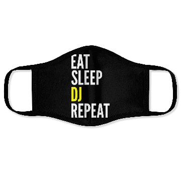 Discover DJ Funny Gift - Eat Sleep DJ Repeat Face Masks