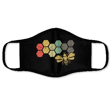 Discover Retro Bee Honeycomb Vintage Beekeeper Gift Face Masks