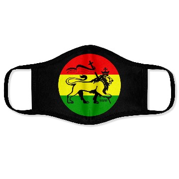 Discover RASTA CONQUERIN LION Face Masks