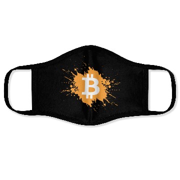 Discover Bitcoin Crypto Cryptocurrency Splash Face Masks