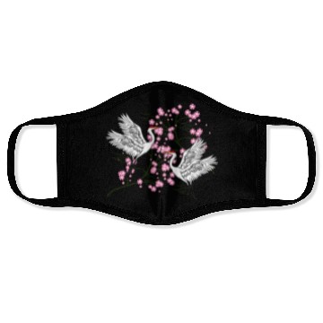 Discover Crane Cherry Blossom Japanese traditional gift Face Masks